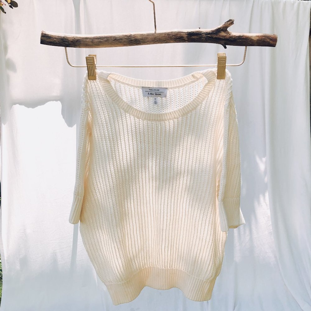 & Other stories white knit shirt short sleeves